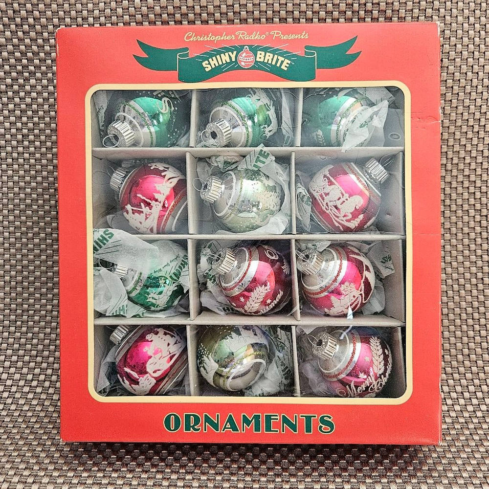 Christopher Radko Shiny Brite Felted Christmas Ornaments